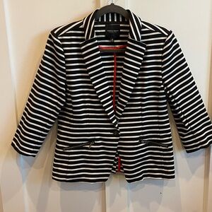 Christian Siriano Black and White Striped Blazer